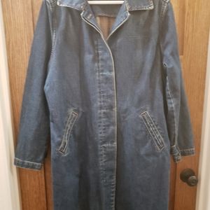 Womens GAP Denim Trench Coat XL